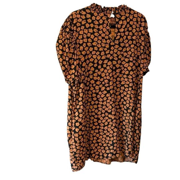 Target Who What Wear Puff Sleeve Floral Print Linen Mini Dress - Picture 5 of 7